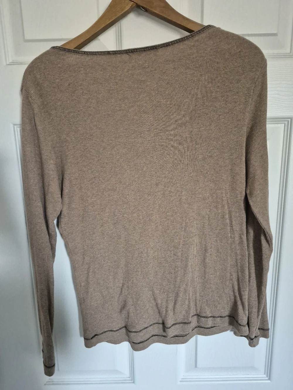French Dressing 100% Cotton Gem Button Henley - Picture 4 of 4